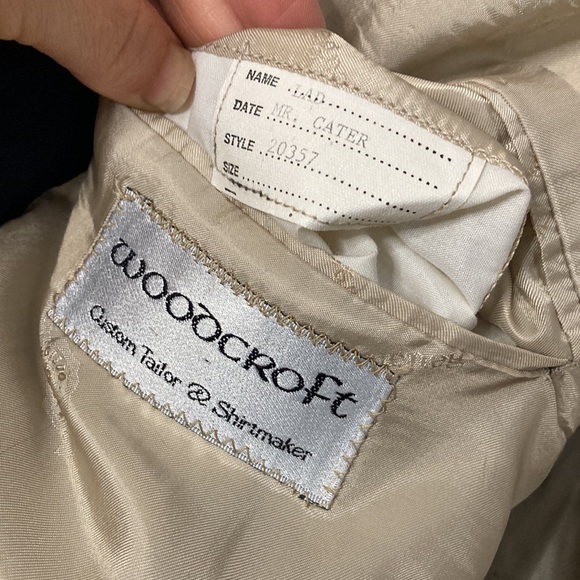 Vintage Sport Coat Mens 44S Navy Blue Wool Double Breast Peak Collar Gold Button - Picture 15 of 16